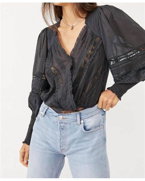 free people black bodysuit|More.